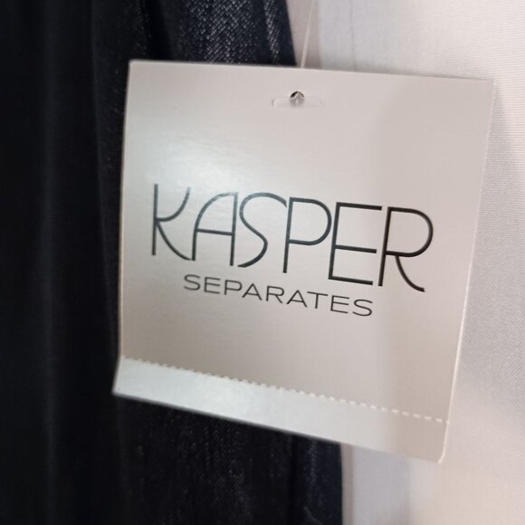 Kasper Carly Curvy Fit Pants Size 8 NWT Denim Blue Straight Leg Career $99 - Picture 6 of 11